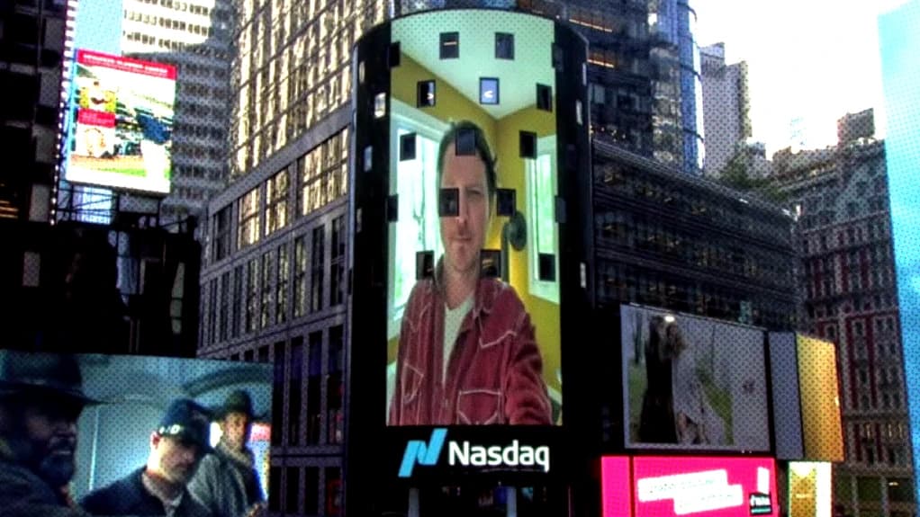 Joe on the Nasdaq Tower in Times Sqaure, NYC